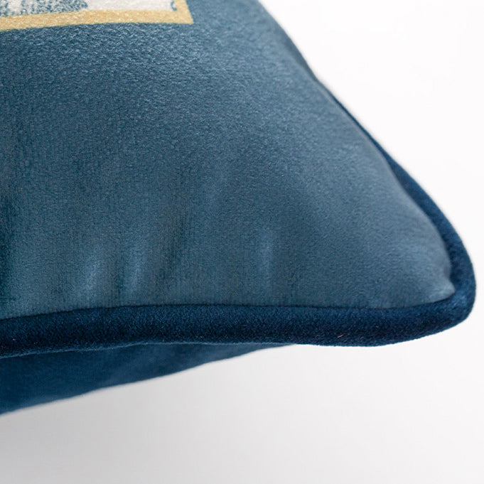 3design blue retro forest cushion