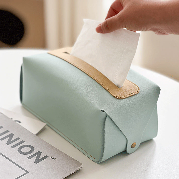 6color leather box tissue case