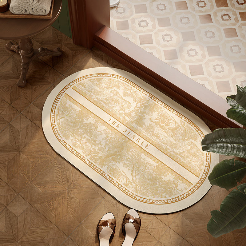 the jungle white elegant bath mat