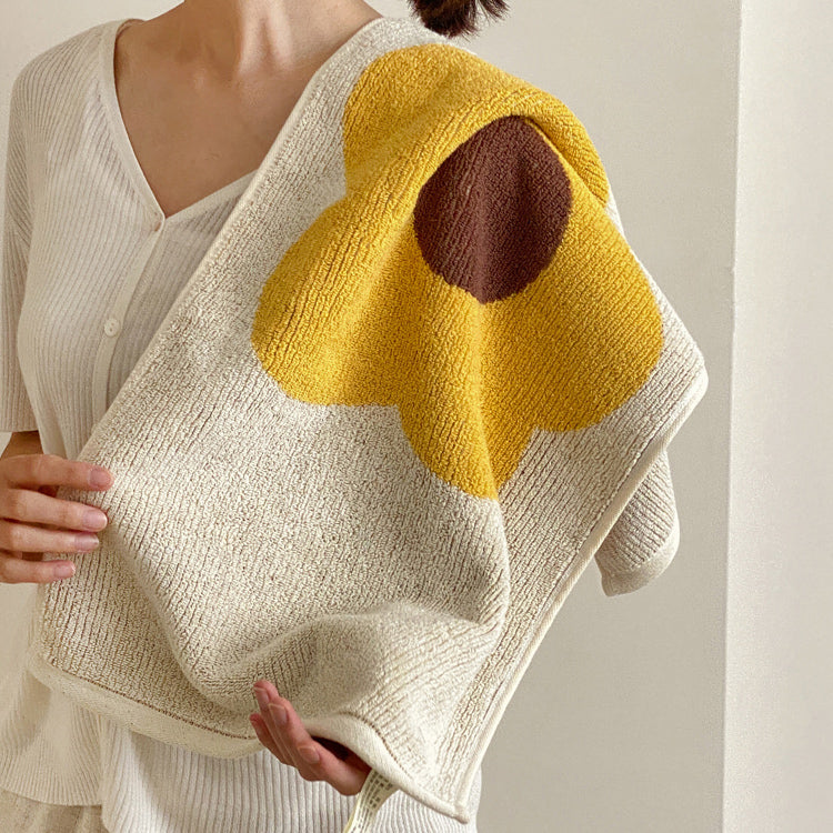 2color single flower towel