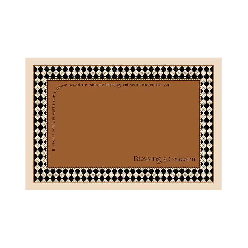 brown argyle door mat