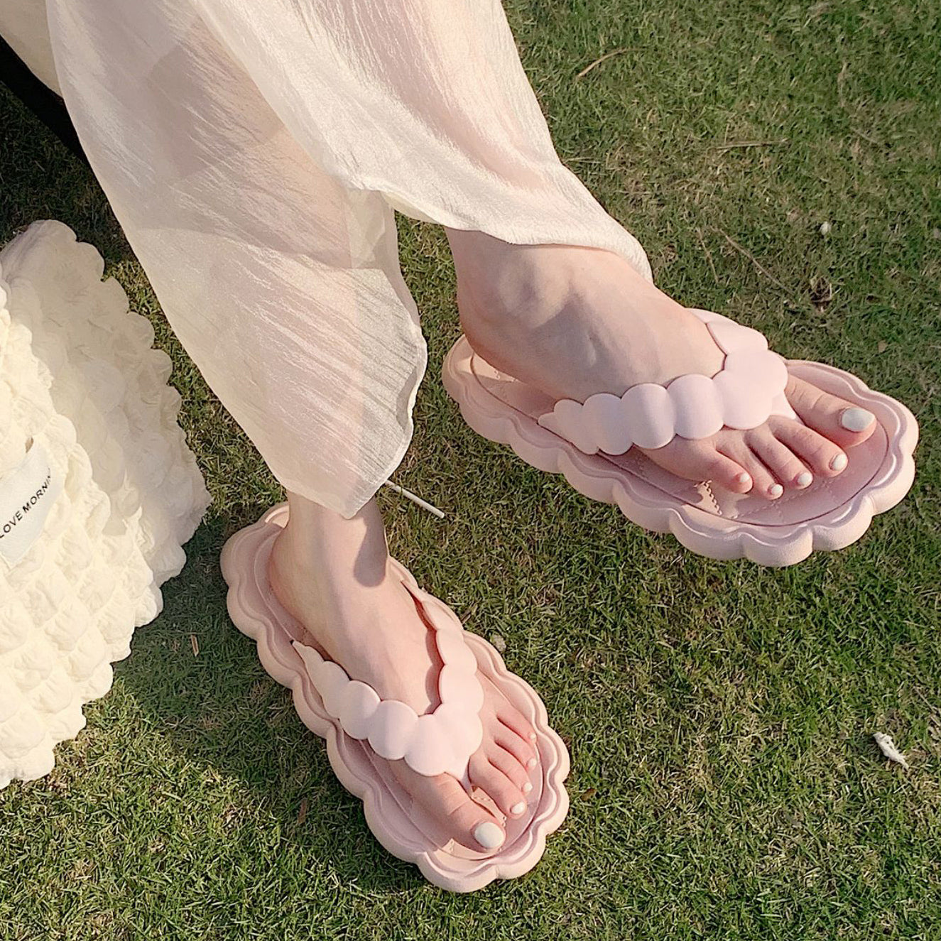 3color scallop rubber roomshoes