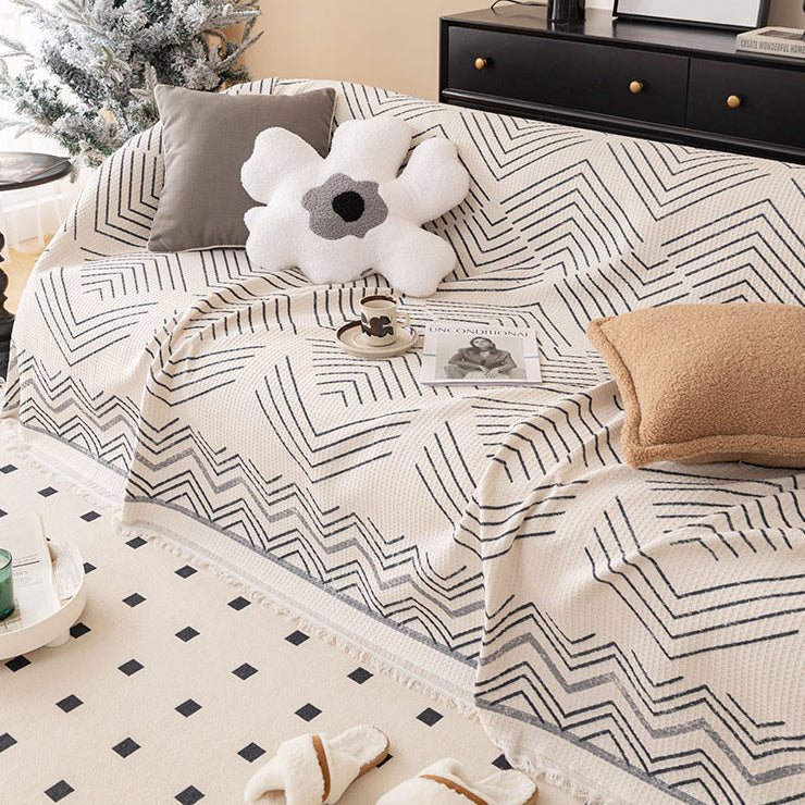 6design monotone geometry sofa cover