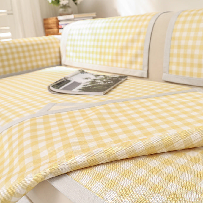 6color pail gingham check sofa cover