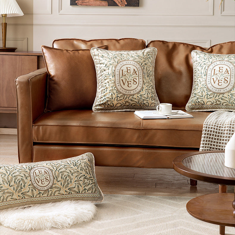 leaves art logo square cushion