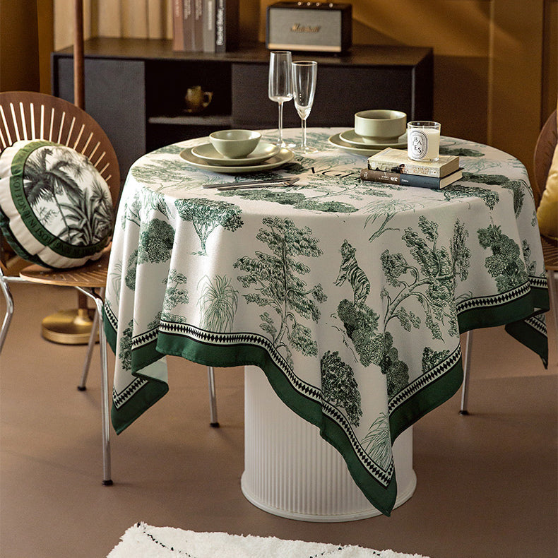 green jungle logo table cloth