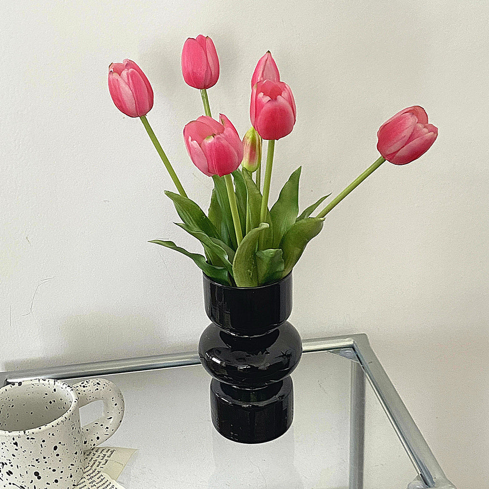 2color simple glass vase