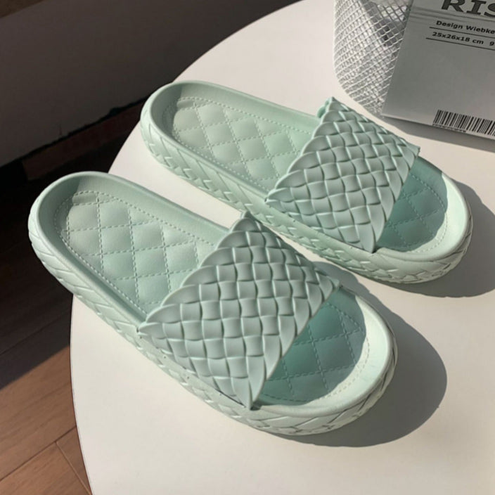 4color weaving rubber roomshoes