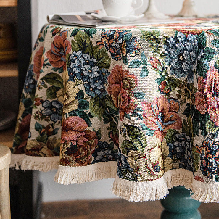 french garden flower table cloth