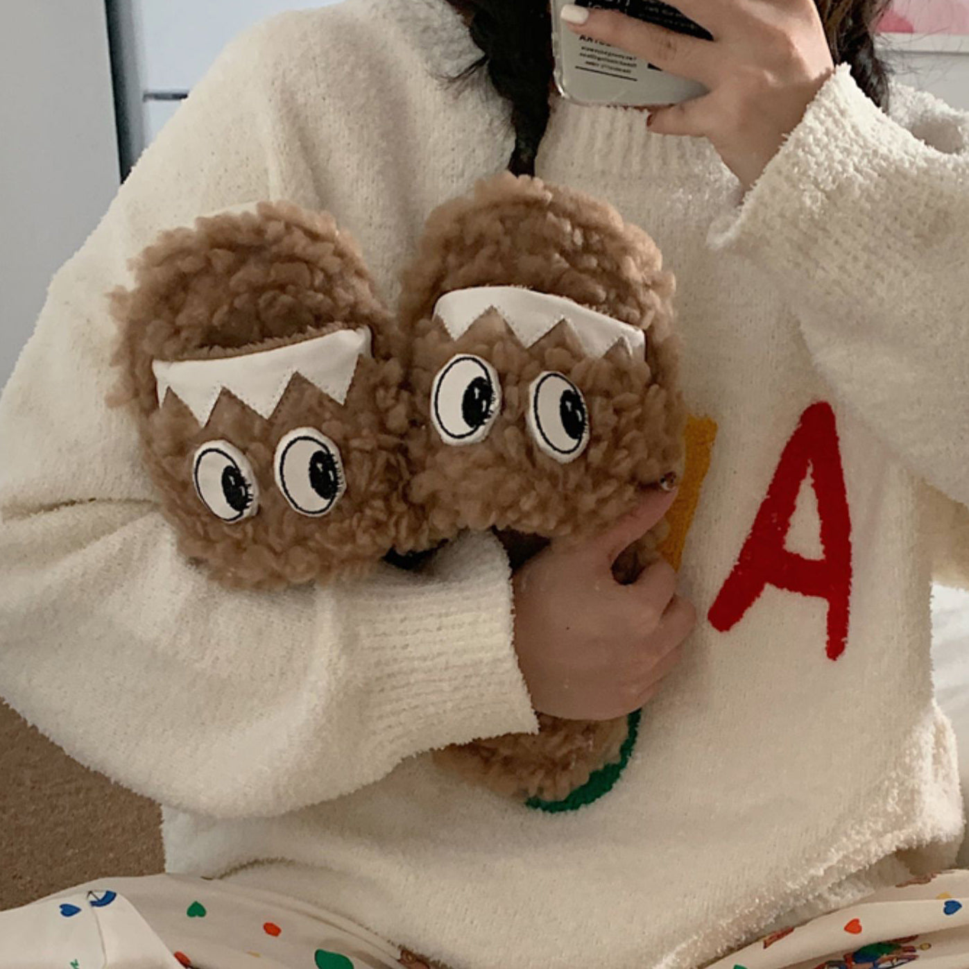 4color boa monster roomshoes