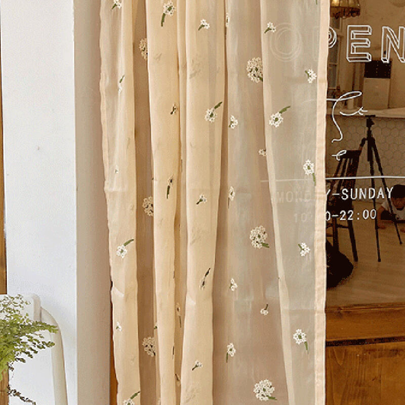 natural flower see through curtain