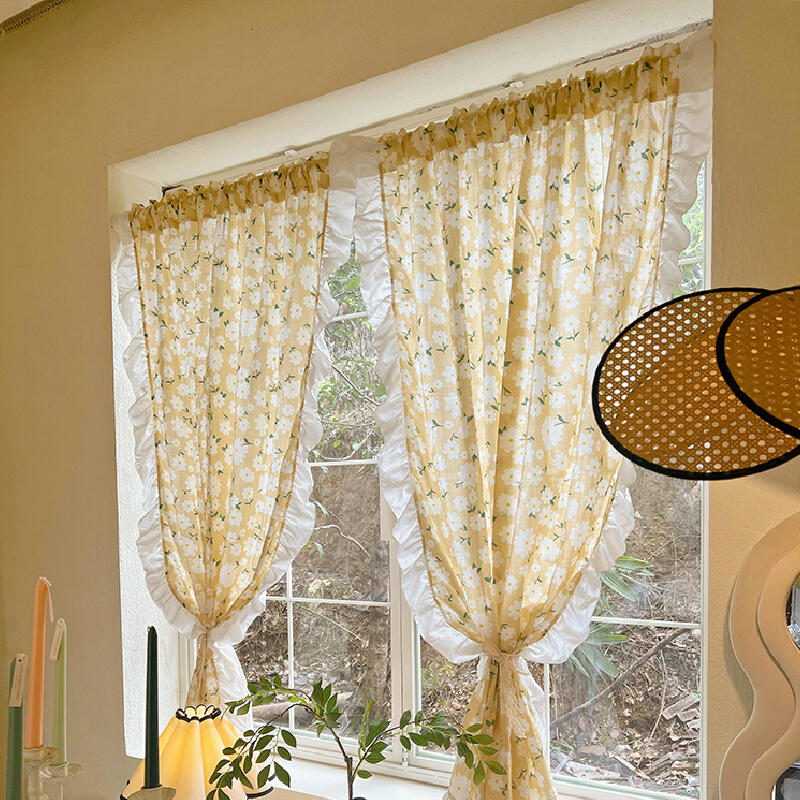 flower see through frill curtain