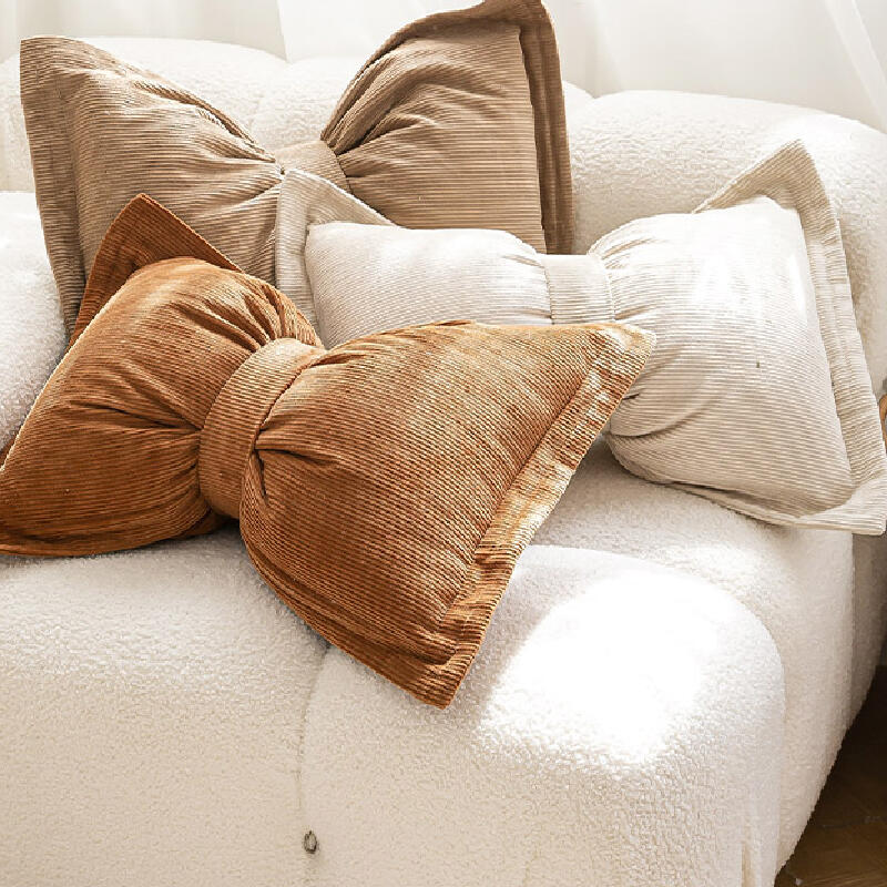 10color corduroy ribbon shape cushion