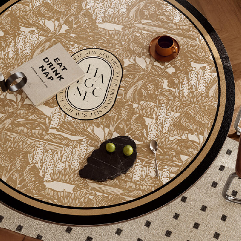 brown elegance logo round table mat