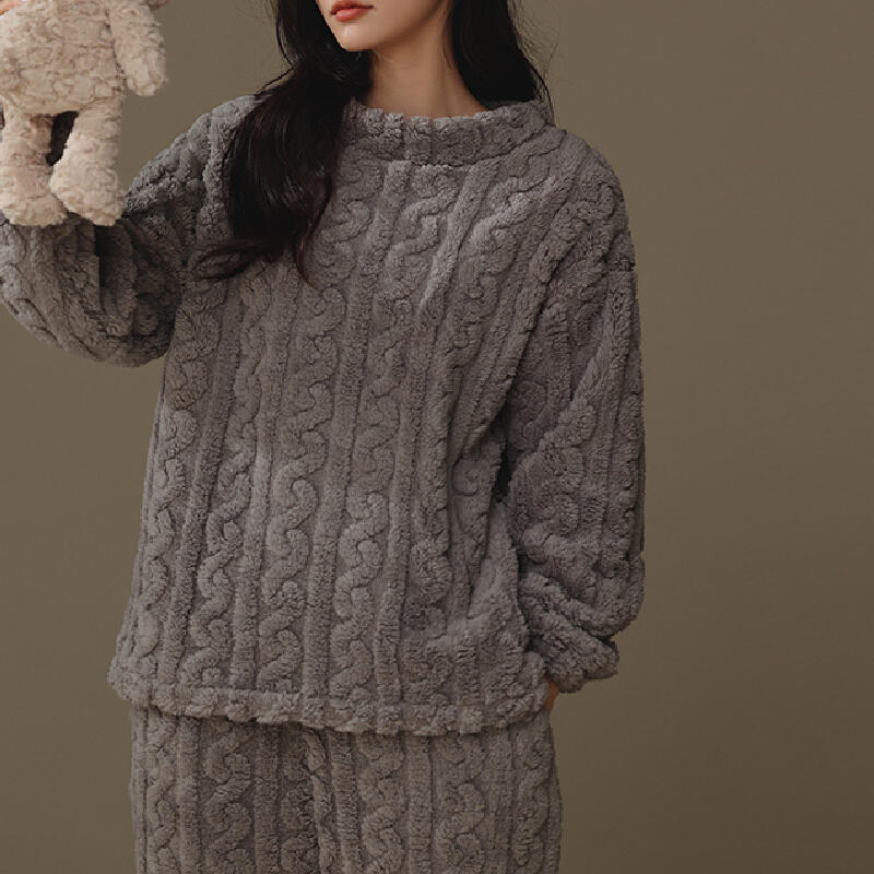 2color sweater pattern fluffy roomwear