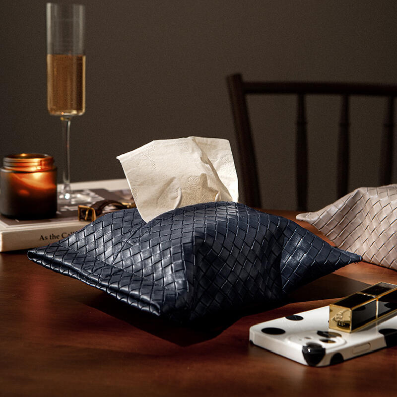 6color leather braided tissue case