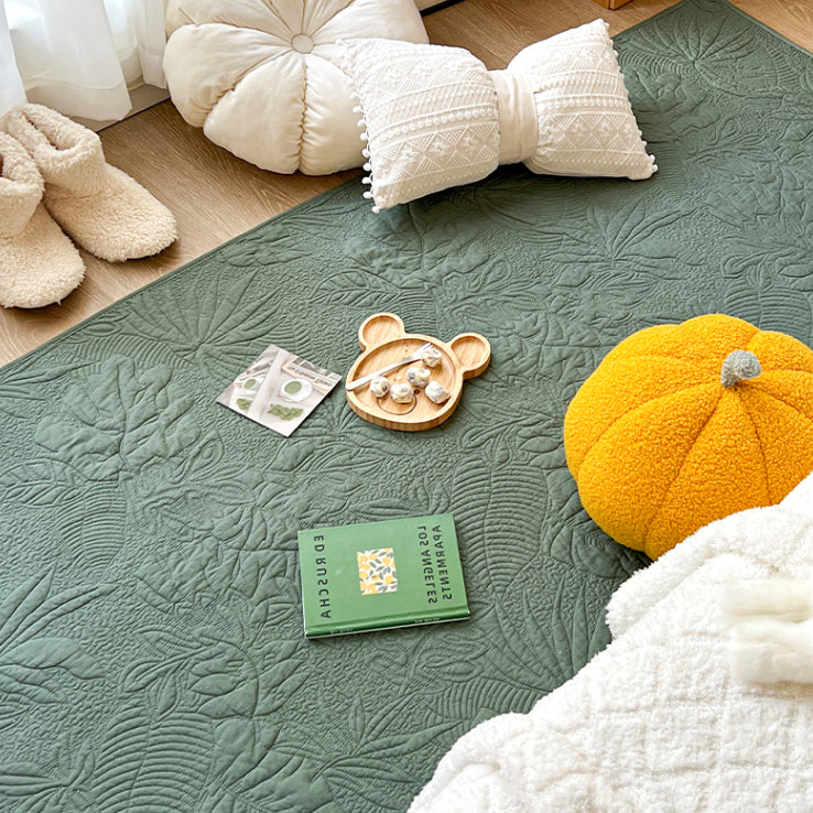 3color botanical stitch floor mat