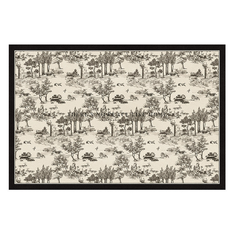 black toile de Jouy door mat
