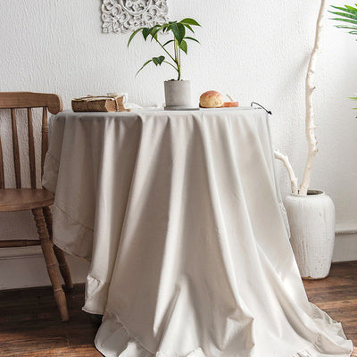 4color round frills tablecloth