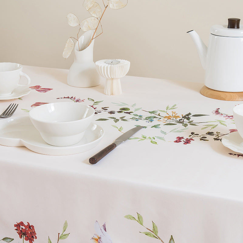 botanical flower table cover