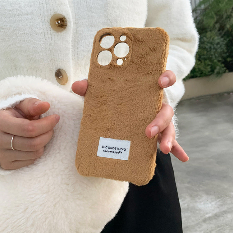 2color short fur iPhone case