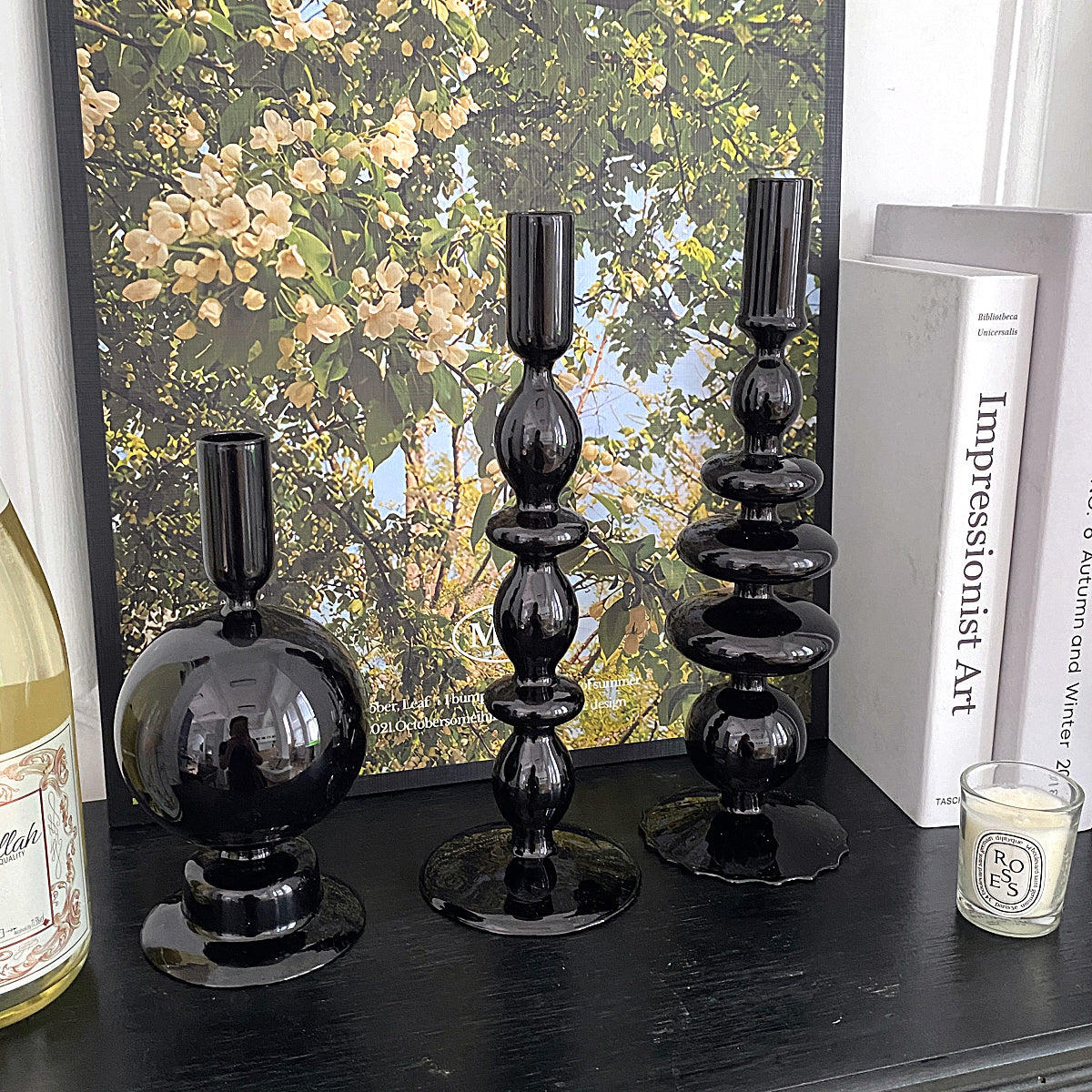 5design black candlestick