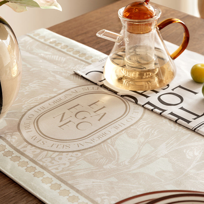 beige elegance logo table runner