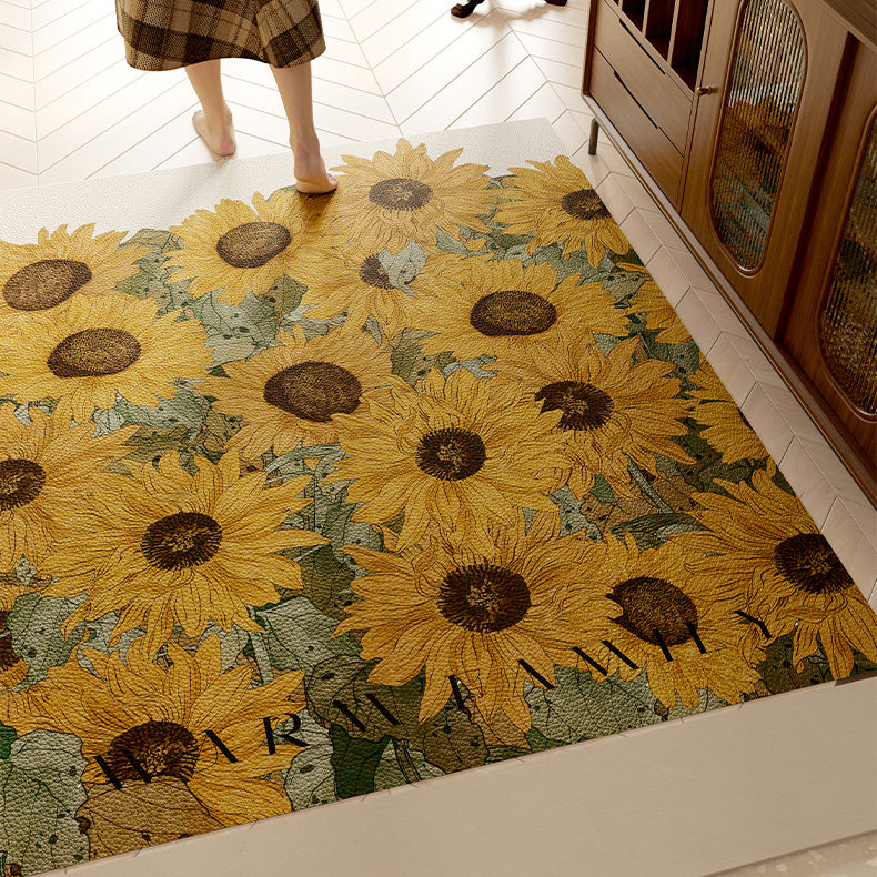 4design romantic flower door mat
