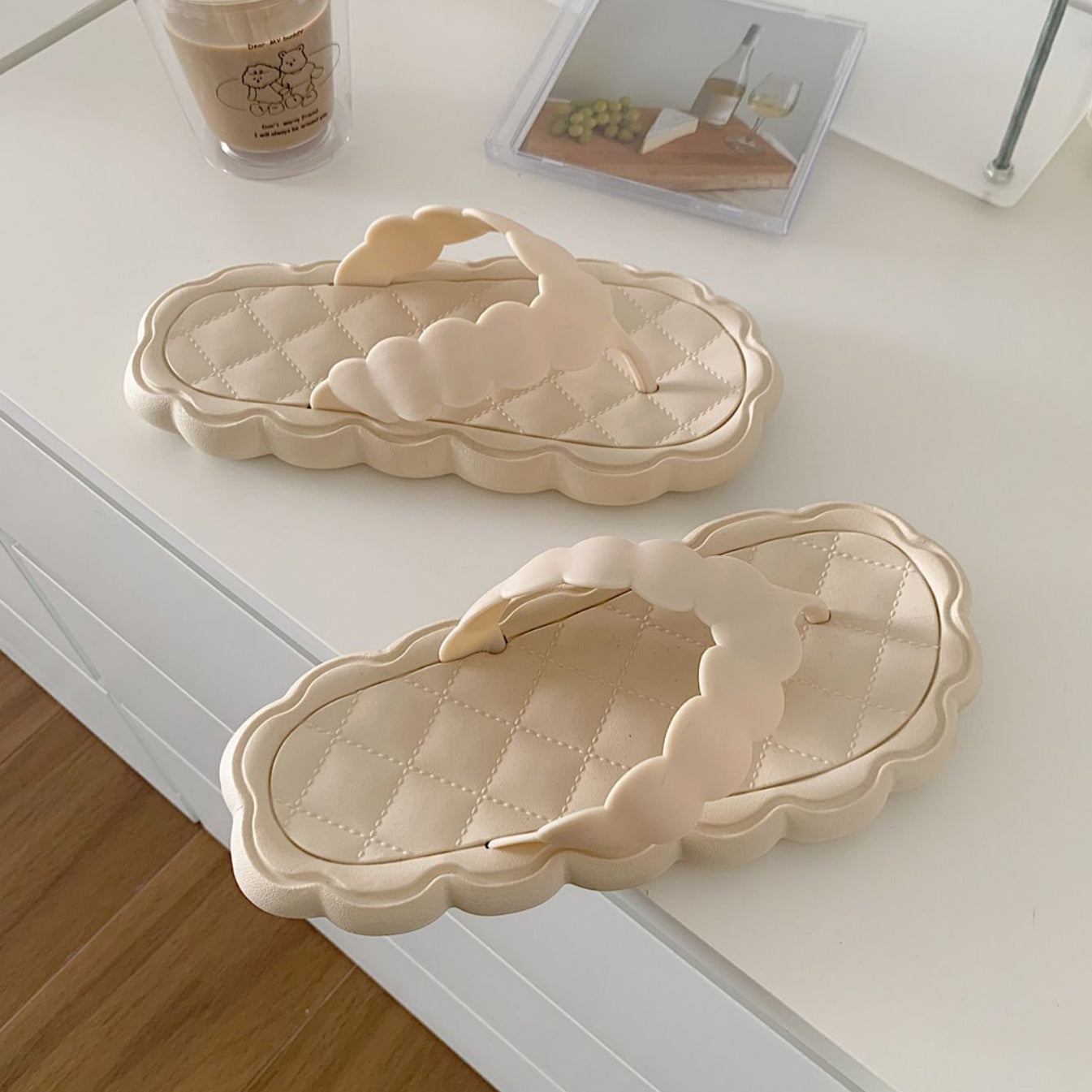 3color scallop rubber roomshoes