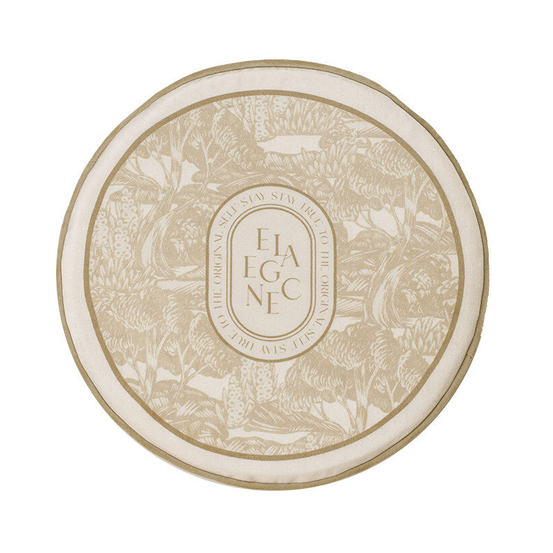 2design beige elegance logo round cushion