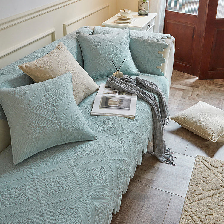 3color diamond flower stitch sofa cover