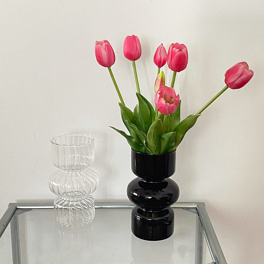 2color simple glass vase