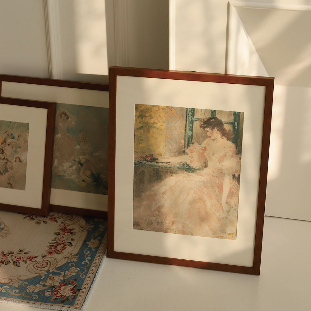 retro girl poster & frame SET