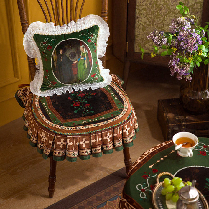 european rose art chair cover