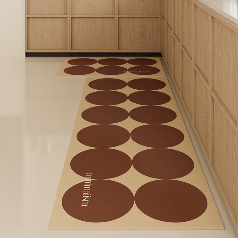 brown circle minimalism kitchen mat