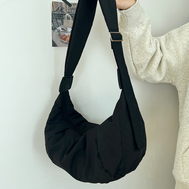 2color simple cotton messenger bag