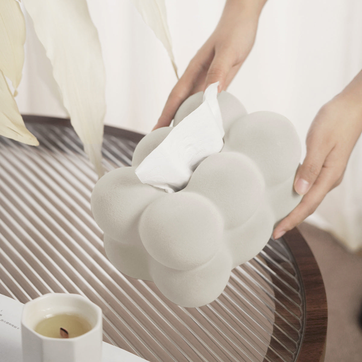 3color furry cloud tissue case