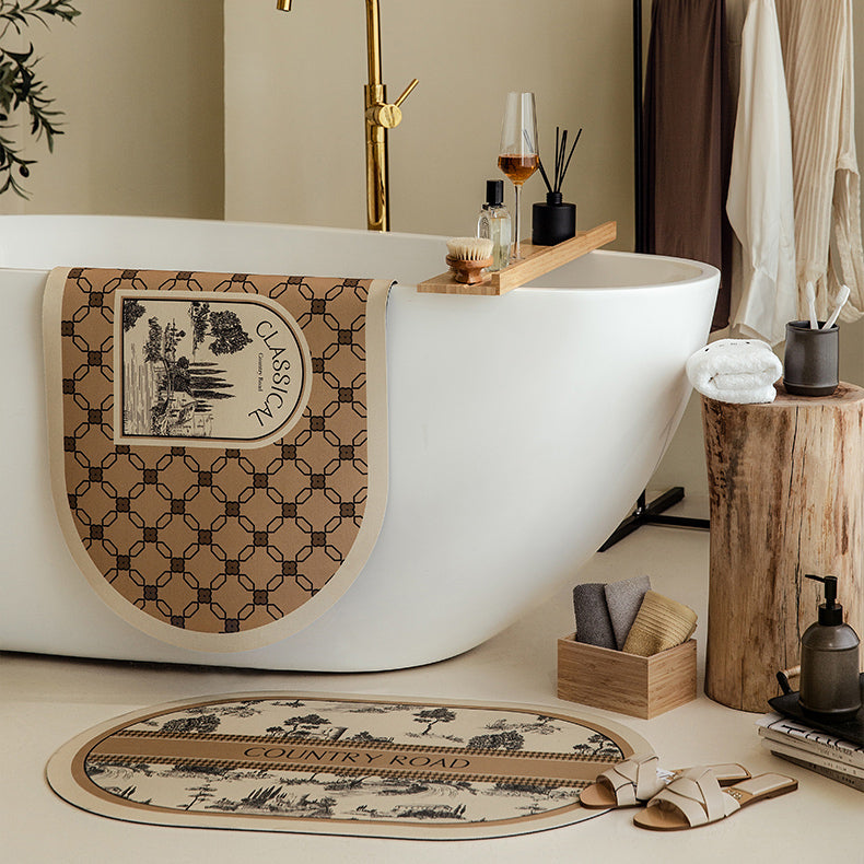 country road logo bath mat