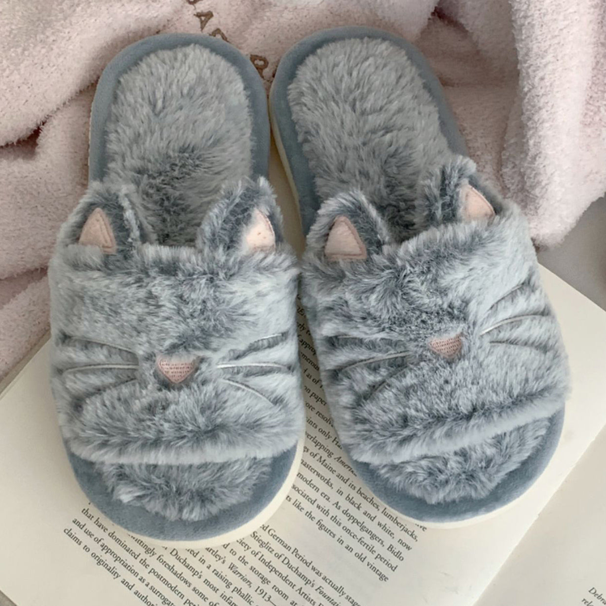 3color fur cat roomshoes