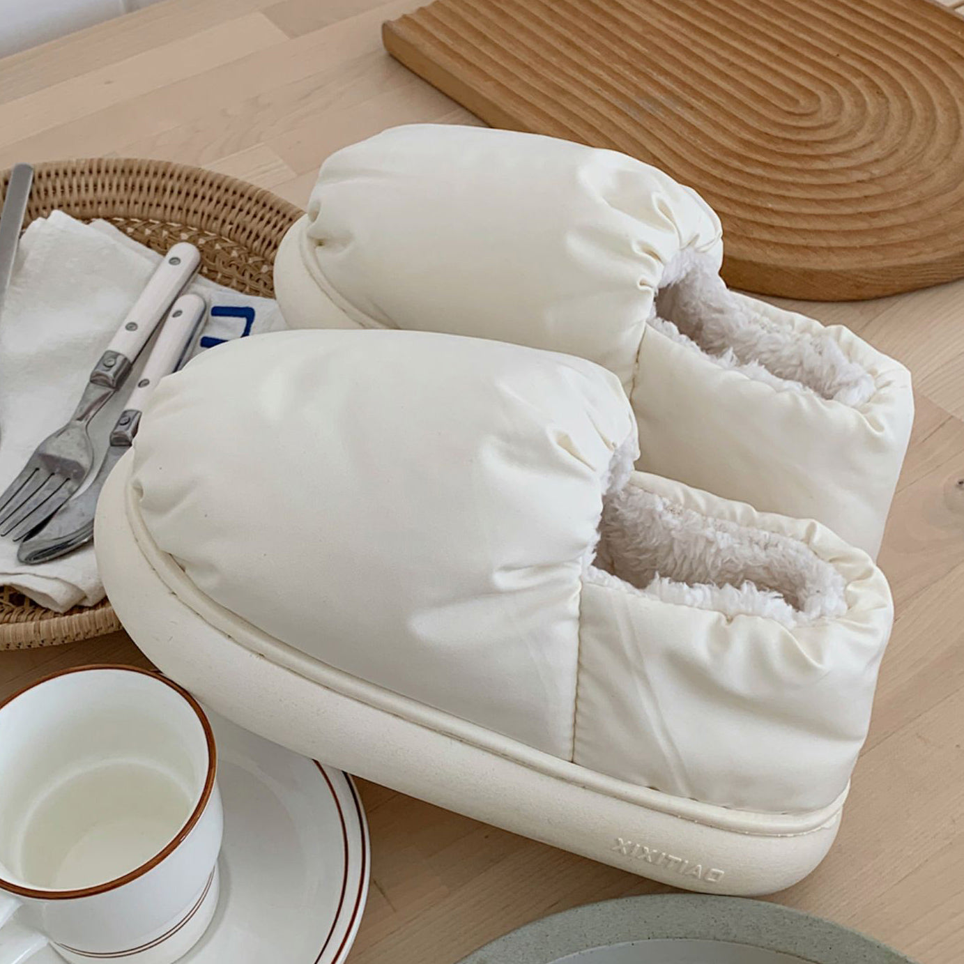 4color cotton cushion roomshoes