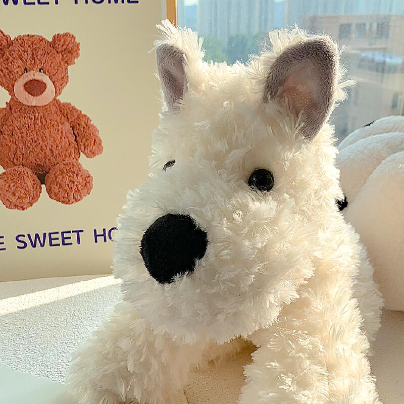 3size white dog doll