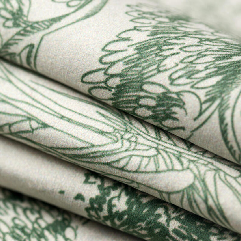 green retro forest 2way quilt cushion