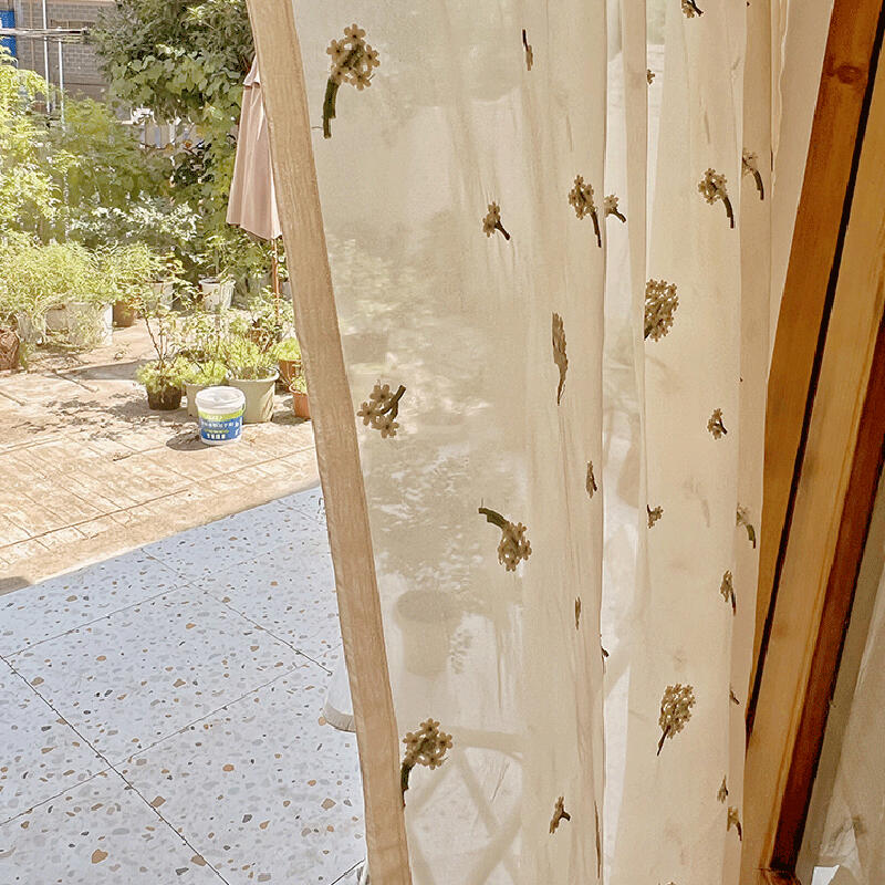 natural flower see through curtain