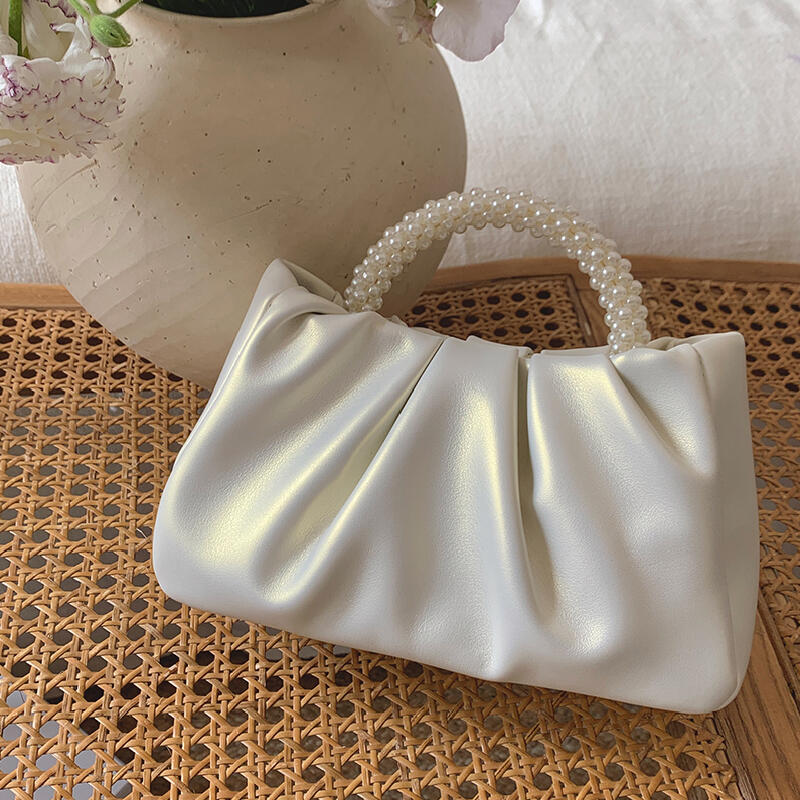 2way leather perl hand bag