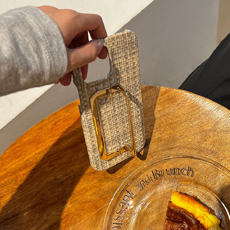 tweed square buckle iPhone case