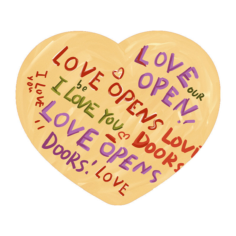 i love you colorful paint place mat