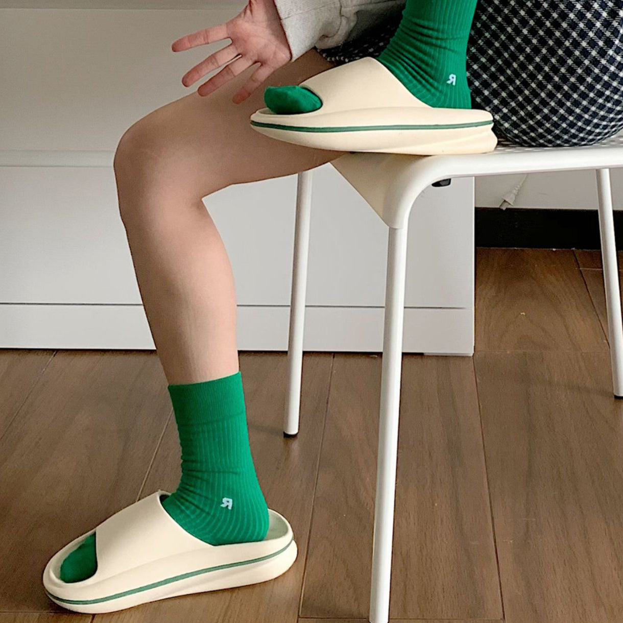 3color single line rubber roomshoes