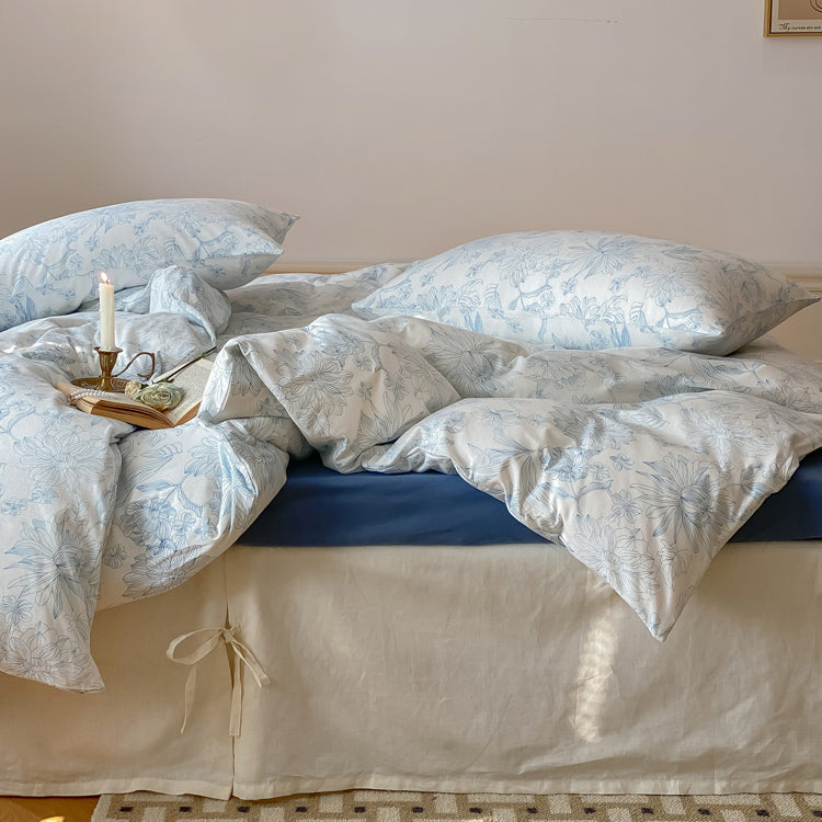 2color detailed picture bedlinen set