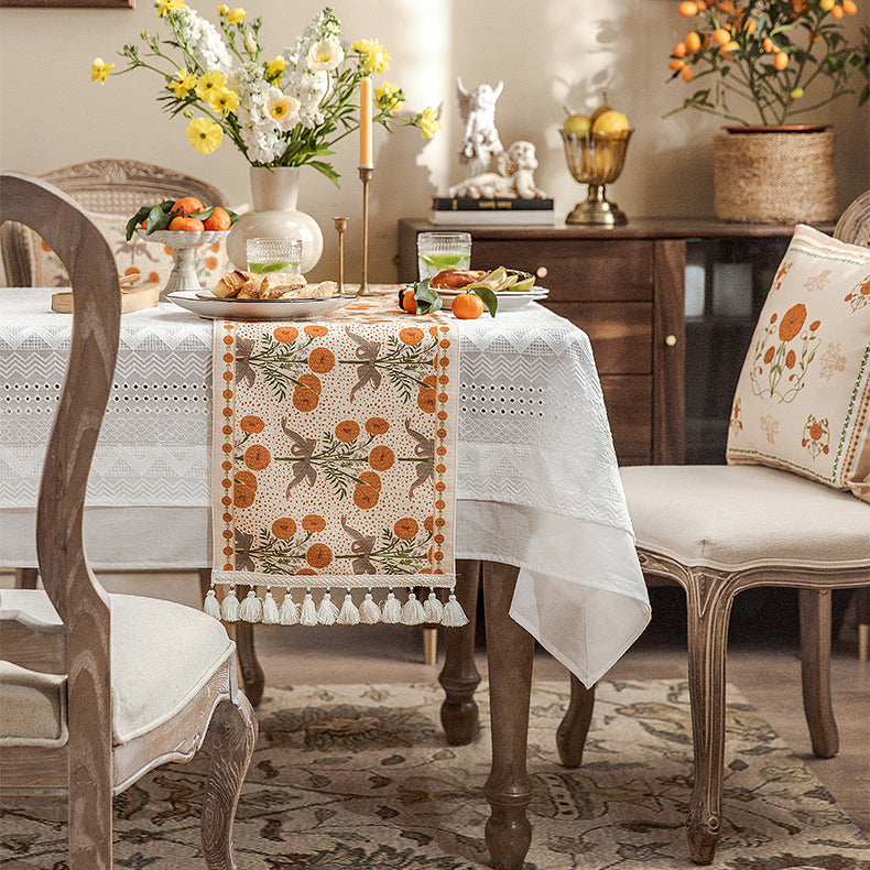 orange margarita table runner