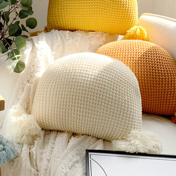 5color semicircle knit cushion